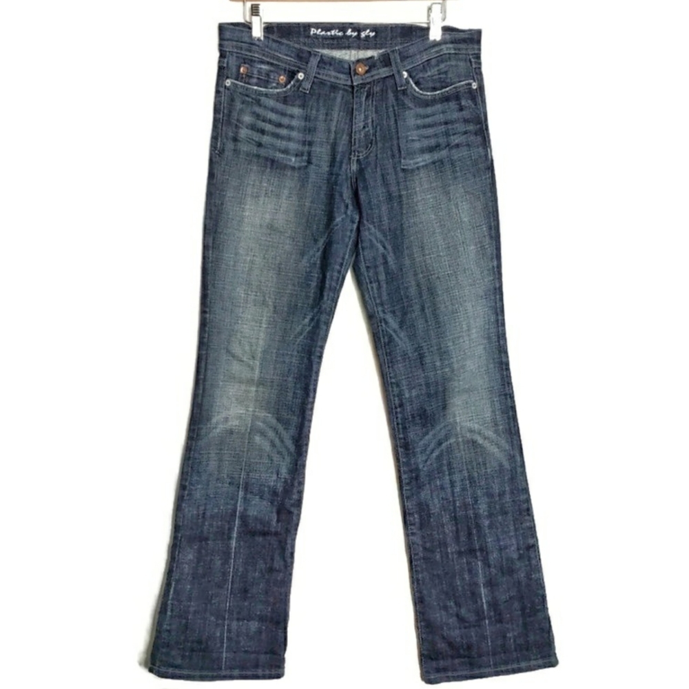 Bootcut Jeans denim 9 Embroidery Distresse…